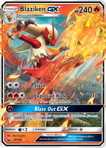 Blaziken GX (28/168) [Sol y Luna: Tormenta Celestial]