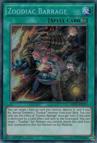 Zoodiac Barrage [MP17-EN212] Secreta Rara