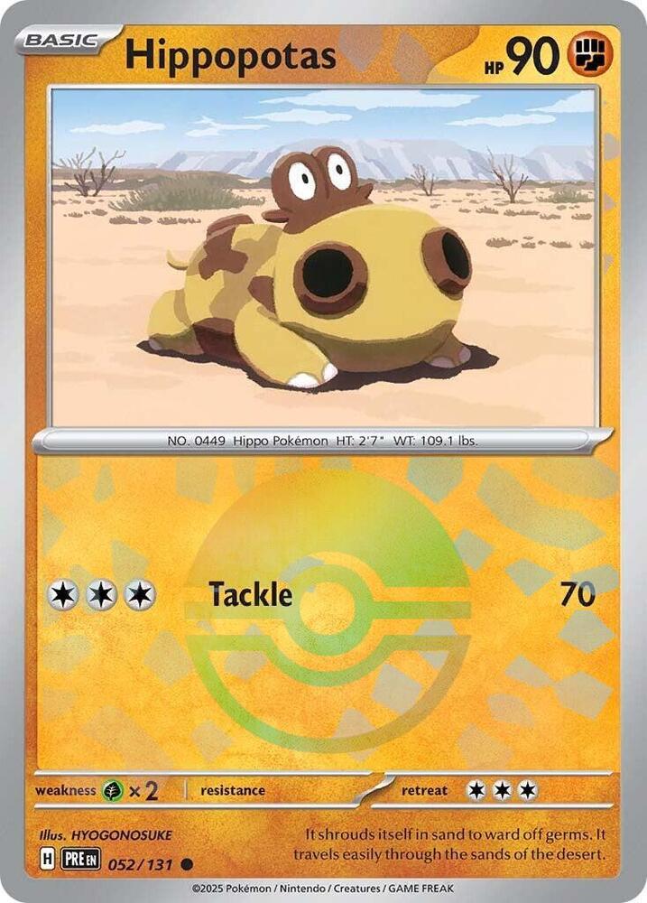 Hippopotas (052/131) (Motif Poké Ball) [Écarlate et Violet : Évolutions Prismatiques]