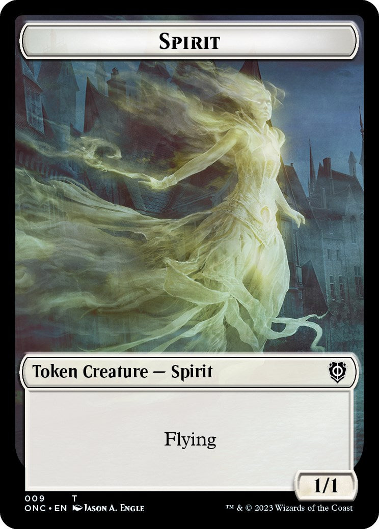 Humain // Esprit Jetons recto-verso [Phyrexia : Tous seront un jetons de commandant]