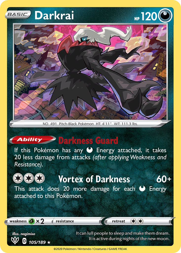 Darkrai (105/189) (Cosmos Holo) [Espada y Escudo: Oscuridad Incandescente]