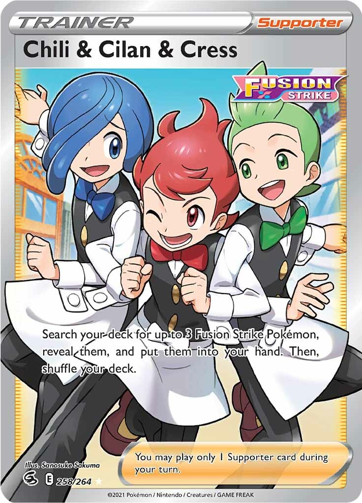 Chili y Cilan y Cress (258/264) [Espada y Escudo: Golpe Fusión]