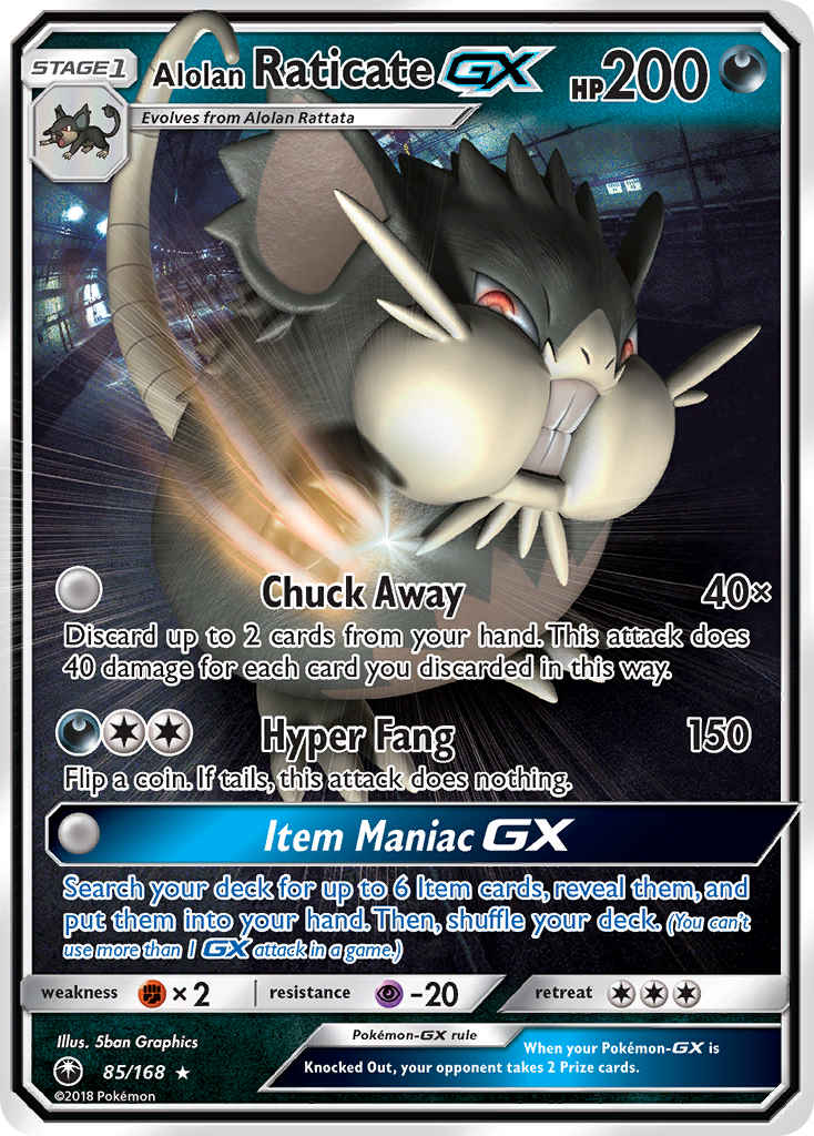 Rattatac d'Alola GX (85/168) [Soleil et Lune : Tempête Céleste]