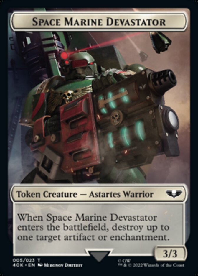 Soldat (002) // Jeton double face Dévastateur Space Marine [Jetons Warhammer 40,000]