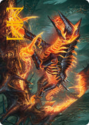 Carte d'art Ricaneur de Kuldotha (Signature estampée or) [Phyrexia : Tout sera un – Série d'illustrations]