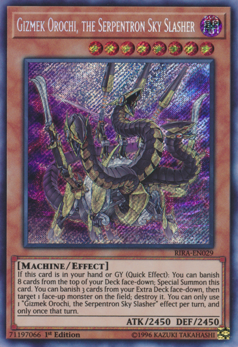 Gizmek Orochi, le Trancheur Céleste Serpentron [RIRA-FR029] Secret Rare