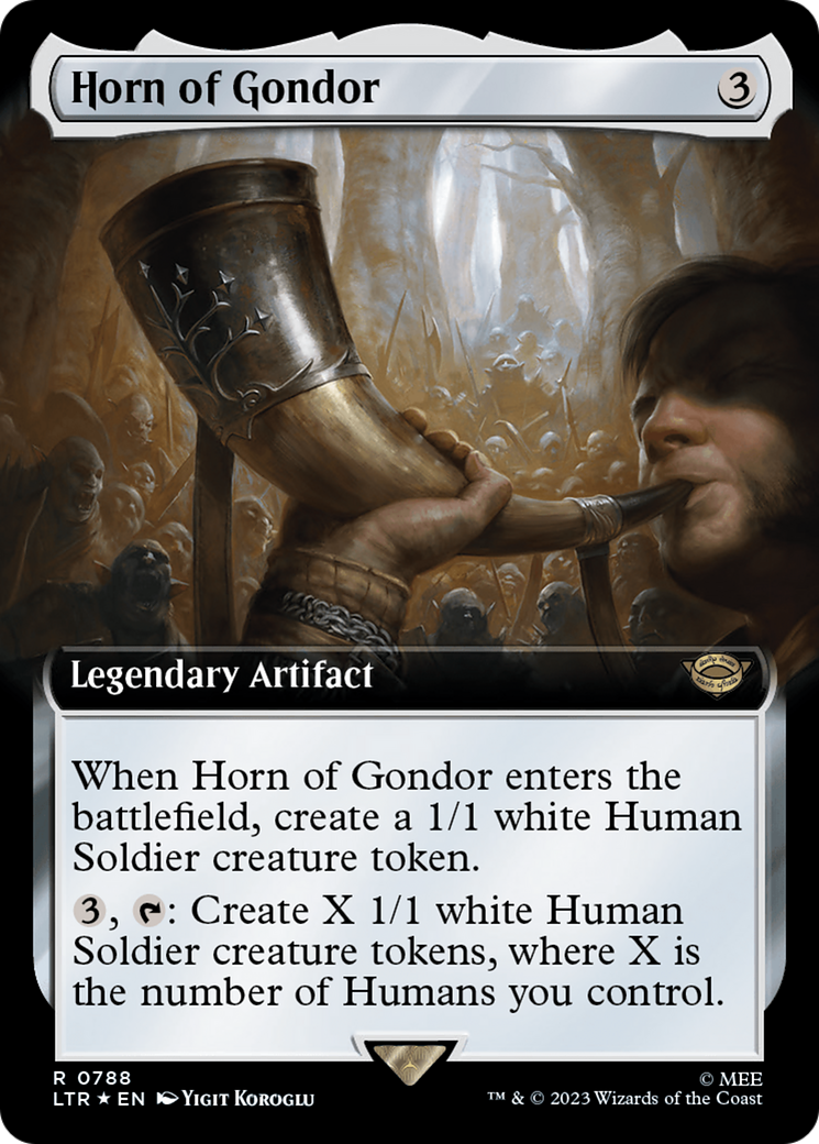 Cor du Gondor (Extended Art) (Surge Foil) [Le Seigneur des Anneaux : Contes de la Terre du Milieu]
