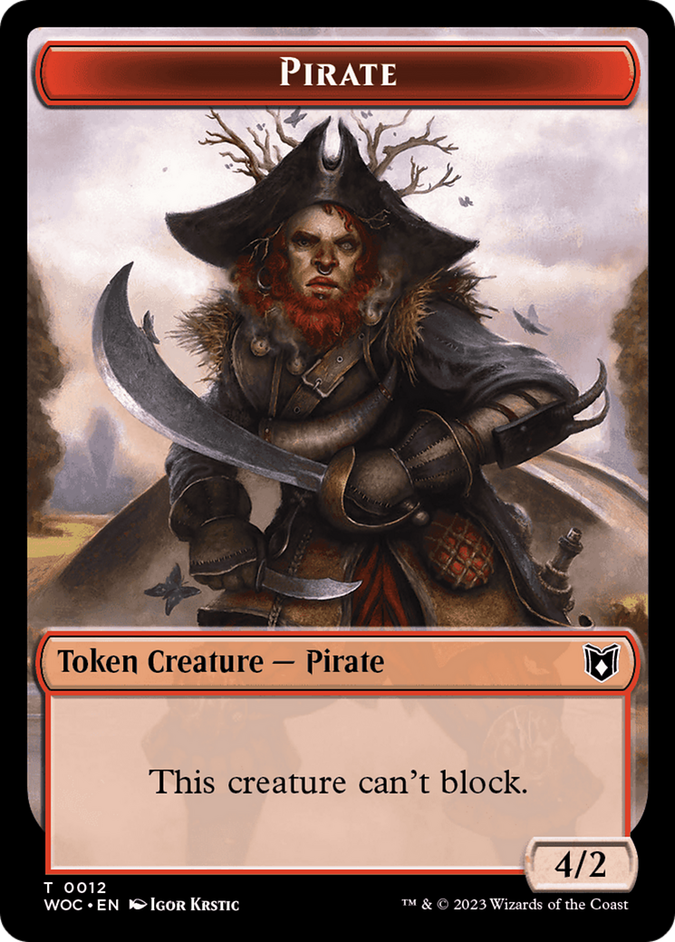 Pirate // Humain Double-Sided Token [Wilds of Eldraine Commander Tokens]