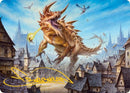 Carte d'illustration Tarrasque (signature estampillée or) [Donjons & Dragons : Aventures dans les Royaumes Oubliés - Série d'illustrations]