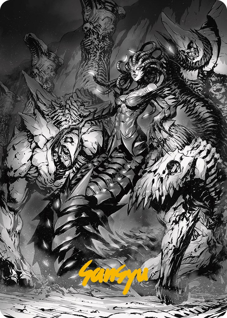 Vraska, l'aiguillon de la trahison Carte d'art (Signature estampillée or) [Phyrexia : Tout deviendra un Série d'art]