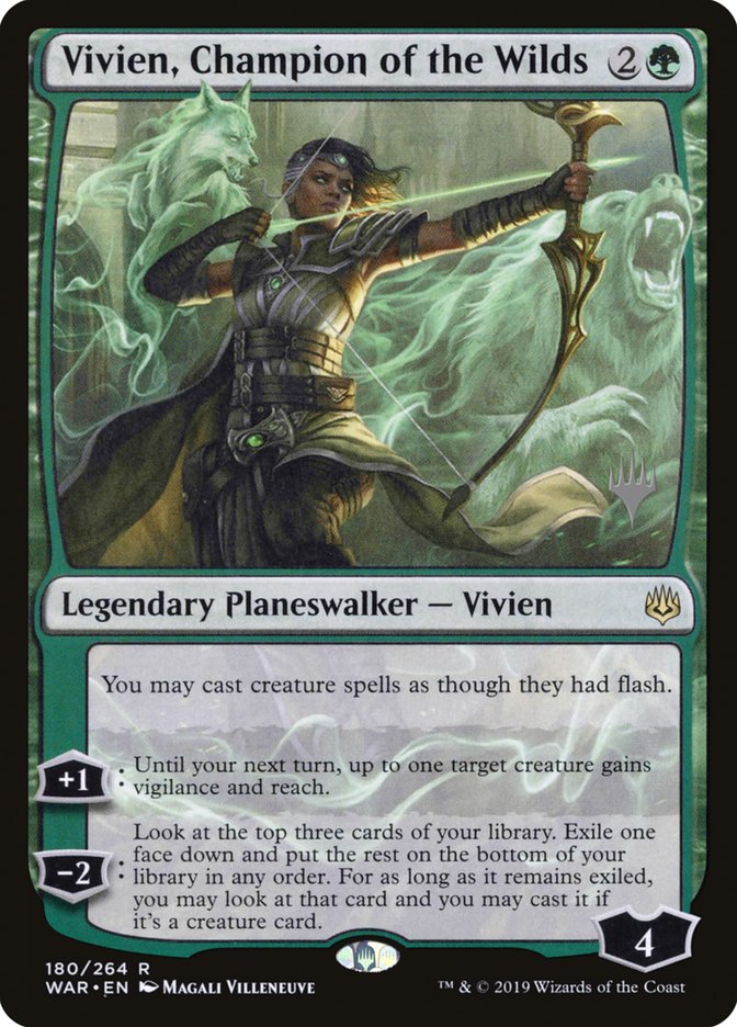 Vivien, championne de la nature (Booster promo) [Promos La guerre des Planeswalkers]