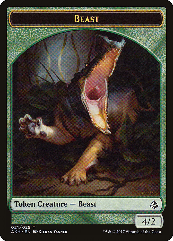 Sirviente de Oketra // Bestia Ficha de dos caras [Fichas de Amonkhet]