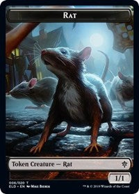 Rat // Nourriture (15) Jeton recto-verso [Jetons Le Trône d'Eldraine]