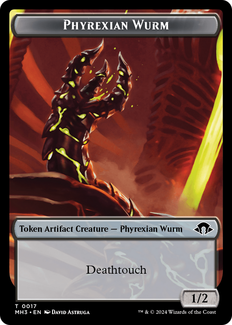 Wurm phyrexian (0017) // Réserve d'énergie Jeton double-face [Modern Horizons 3 Jetons]