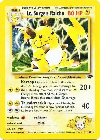 Raichu du Major Bob (11/132) [Désafis des Gyms Illimité]