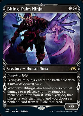 Ninja mano mordiente (ninja de exhibición) [Kamigawa: Dinastía Neon]