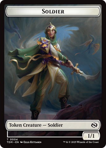 Soldado (0004) // Soldado (0005) Ficha de dos caras [Tarkir: Dragonstorm Tokens]