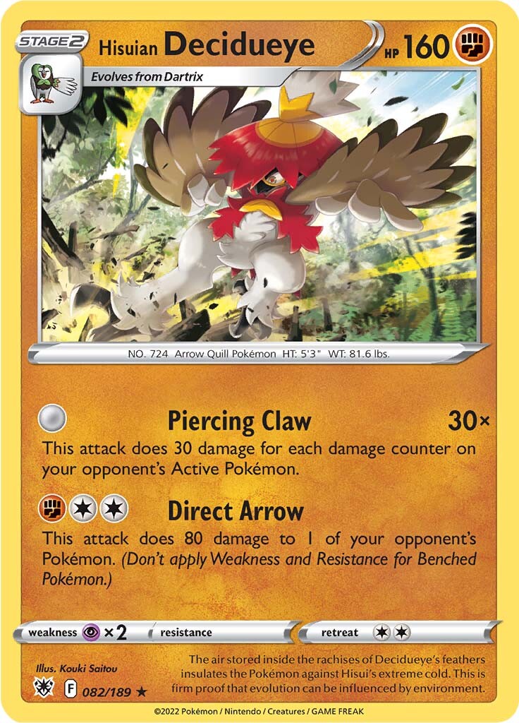 Decidueye de Hisui (082/189) [Espada y Escudo: Resplandor Astral]