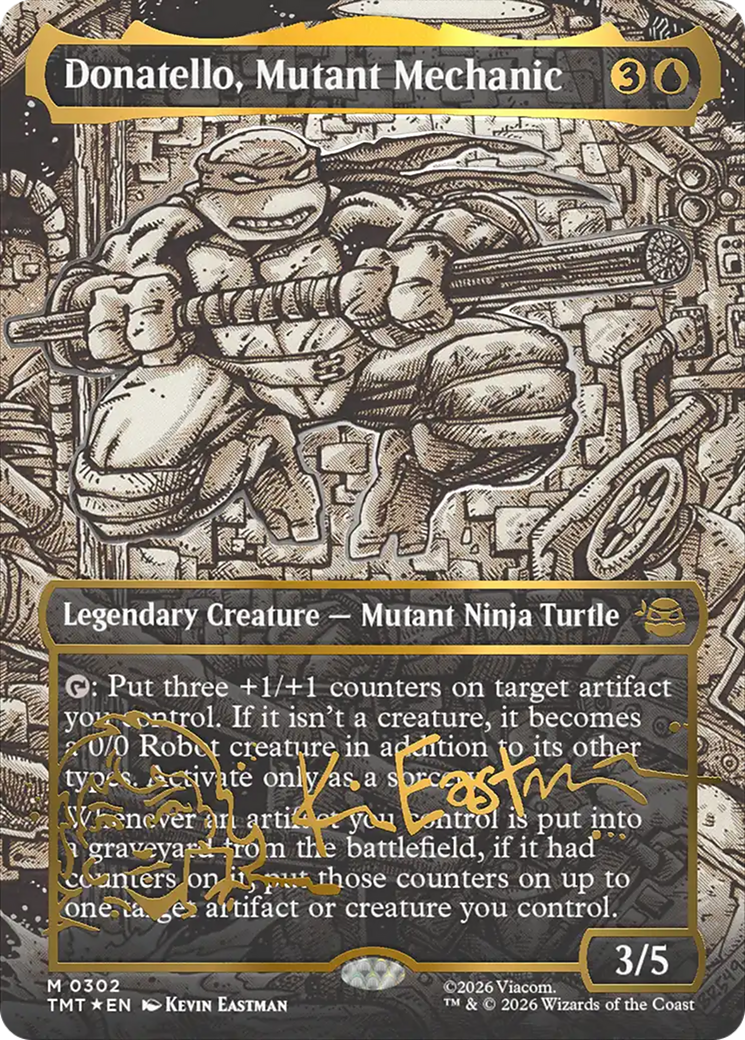 Donatello, mutante mecánico (sin bordes) (firma estampada en oro) [Tortugas Ninja]