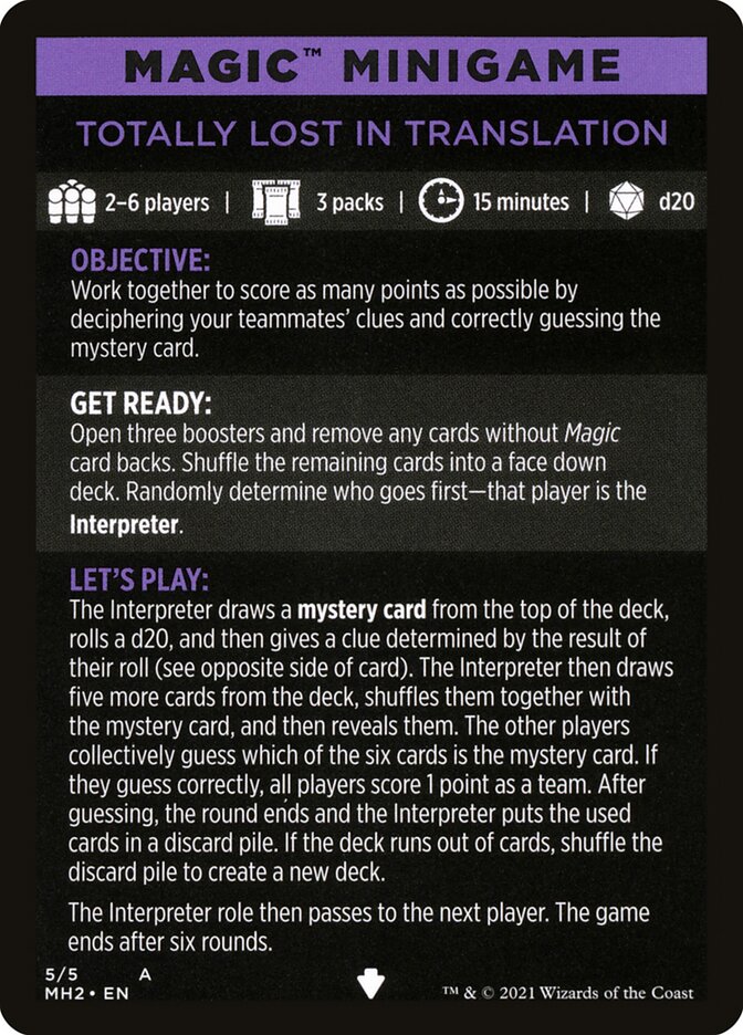 Totalement perdu dans la traduction (Mini-jeu Magic) [Mini-jeu Horizons du Modern 2]