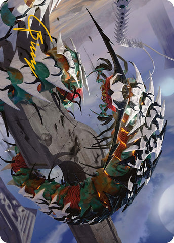 Carte d'art Scintépine d'Atraxa (Signature estampée or) [Phyrexia: All Will Be One Art Series]