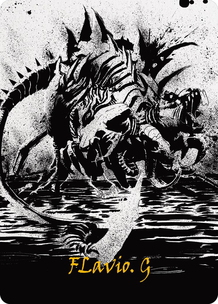 Karumonix, le Roi des Rats, Carte d'art (Signature estampée or) [Phyrexia: All Will Be One Art Series]