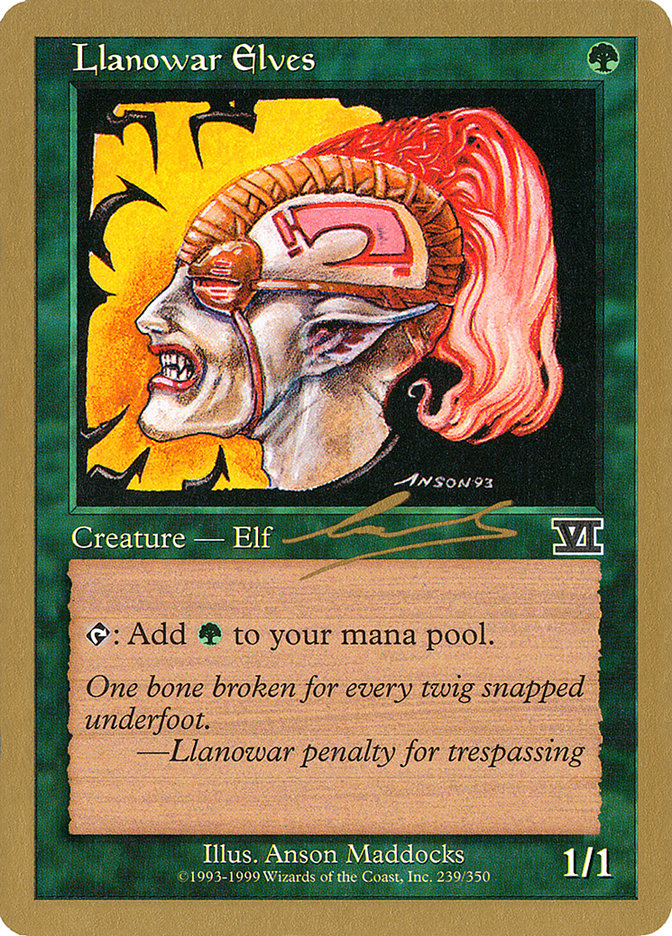 Elfos de Llanowar (Nicolas Labarre) [Mazo de Campeonato Mundial 2000]