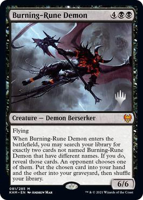 Démon des runes ardentes (Pack promo) [Promos Kaldheim]