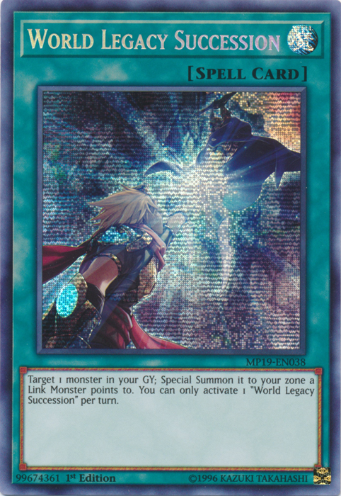 Sucesión Legado Mundial [MP19-EN038] Secreta Rara Prismática