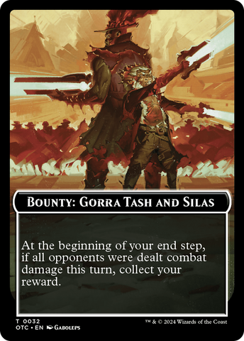 Bounty: Gorra Tash and Silas // Reglas de las Recompensas Ficha de dos caras [Outlaws of Thunder Junction Commander Tokens]