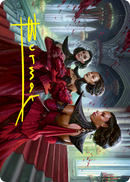 Carta de Arte de Séquito de Olivia (Firma Estampada en Oro) [Innistrad: Voto Carmesí Art Series]