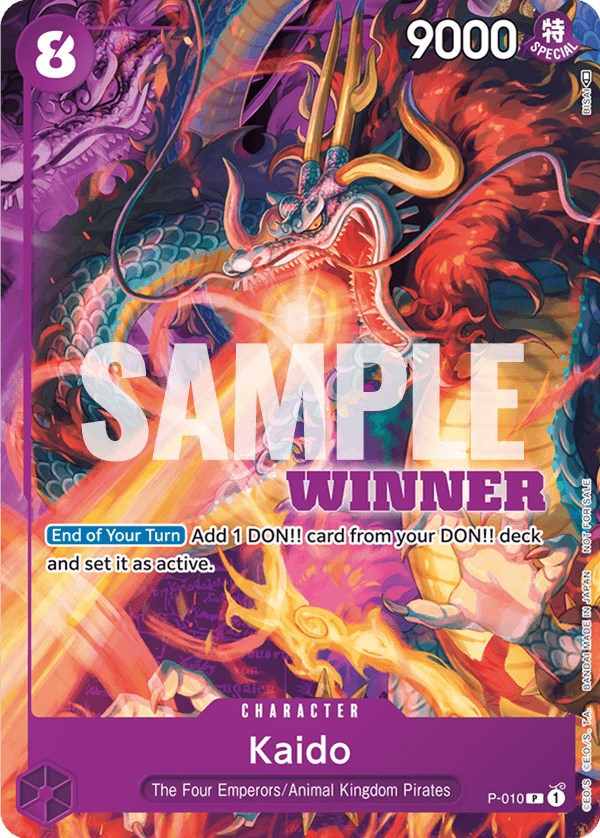 Kaido (P-010) (Paquete del ganador Vol. 1) [Cartas promocionales de One Piece]