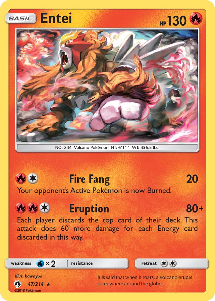 Entei (47/214) (Exclusivo Mazo Temático) [Sol y Luna: Truenos Perdidos]