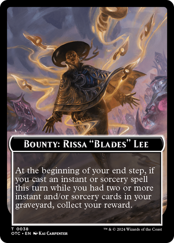Recompensa: Rissa "Filos" Lee // Ficha de reglas de recompensa de doble cara [Outlaws of Thunder Junction Commander Tokens]