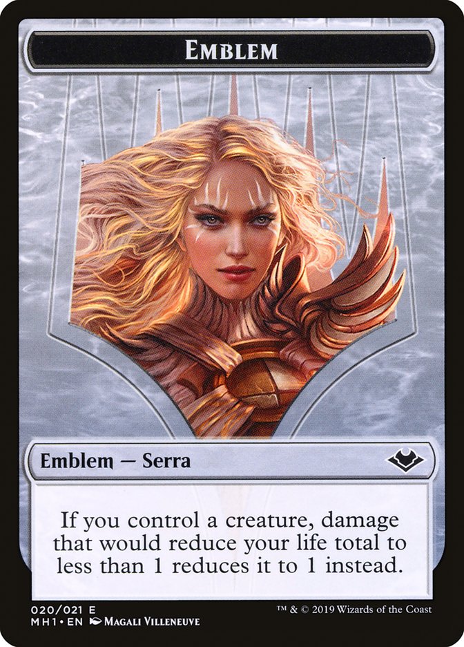 Illusion (005) // Emblème Serra la Bienveillante (020) Jeton recto-verso [Modern Horizons Tokens]
