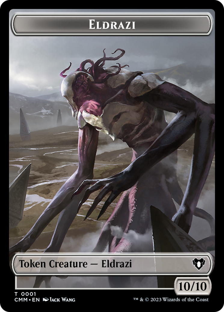 Jeton double face Eldrazi // Chevalier [Jetons Commander Masters]