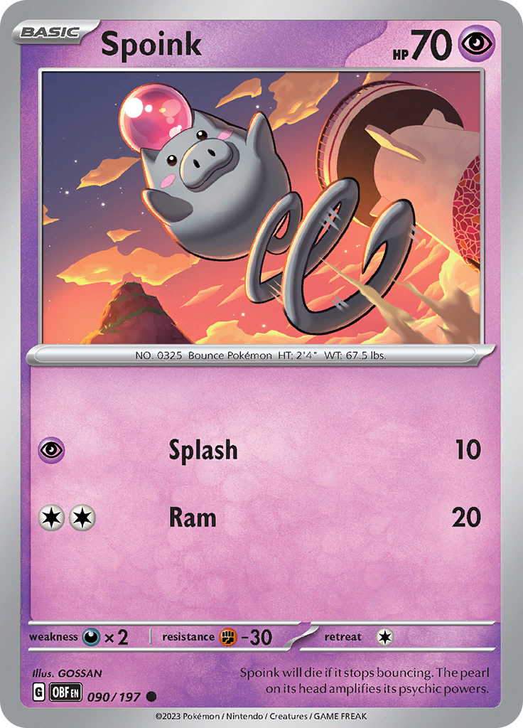 Spoink (090/197) [Escarlata y Púrpura: Llamas Obsidianas]