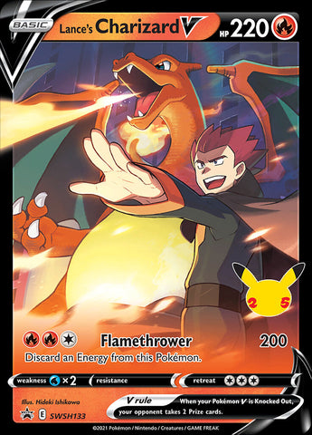 Charizard V de Lance (SWSH133) (Celebraciones) [Espada y Escudo: Cartas de promoción Black Star]