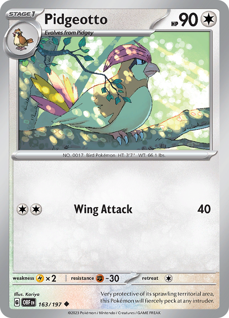Pidgeotto (163/197) [Escarlata y Púrpura: Llamas Obsidianas]