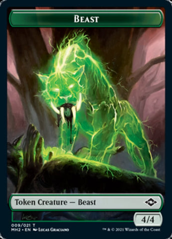 Bestia // Tesoro (21) Ficha de dos caras [Tokens de Horizontes Modernos 2]