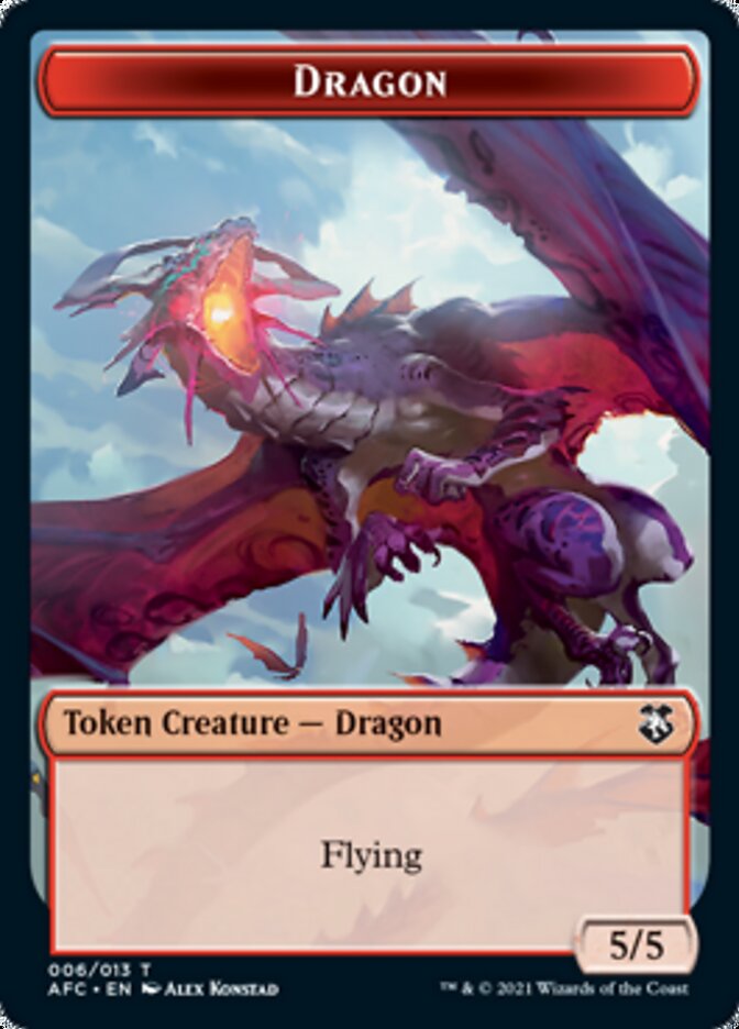 Dragon // Jeton double-face Esprit Dragon [Donjons & Dragons : Aventures dans les Royaumes Oubliés Jetons Commander]