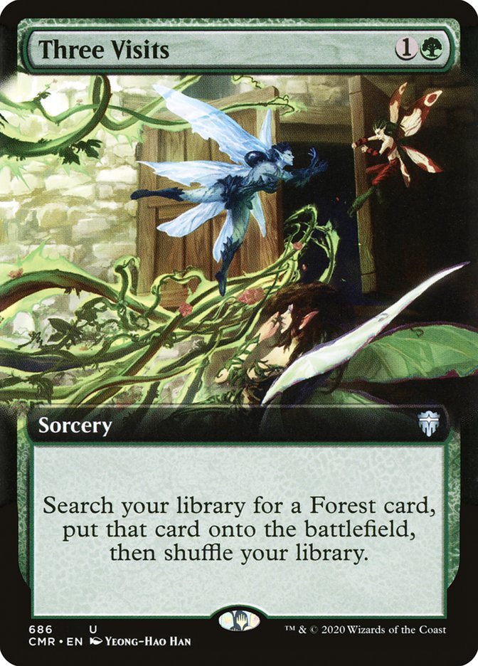 Tres Visitas (Arte Extendido) [Commander Legends]