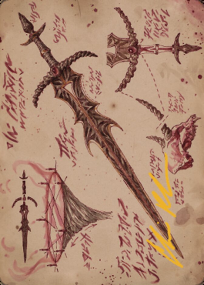 Carte artistique Lame-Noire reforgée (signature estampillée or) [Série artistique Les Frères d'armes]