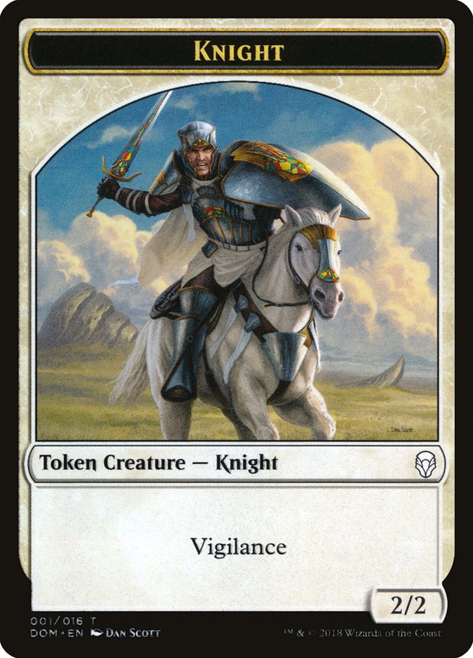 Ficha de Caballero (001/016) [Dominaria Tokens]