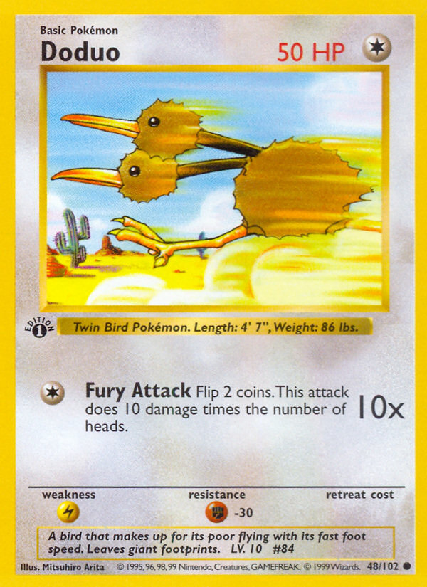 Doduo (48/102) (Sans Ombre) [Set de Base 1ère Édition]