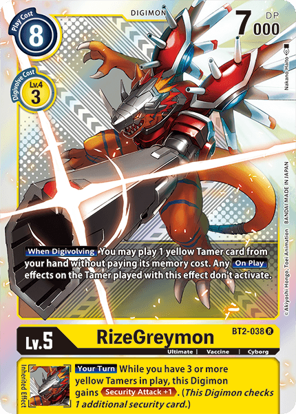 RizeGreymon [BT2-038] (Premium Pack) [Lanzamiento Special Booster Ver.1.5]