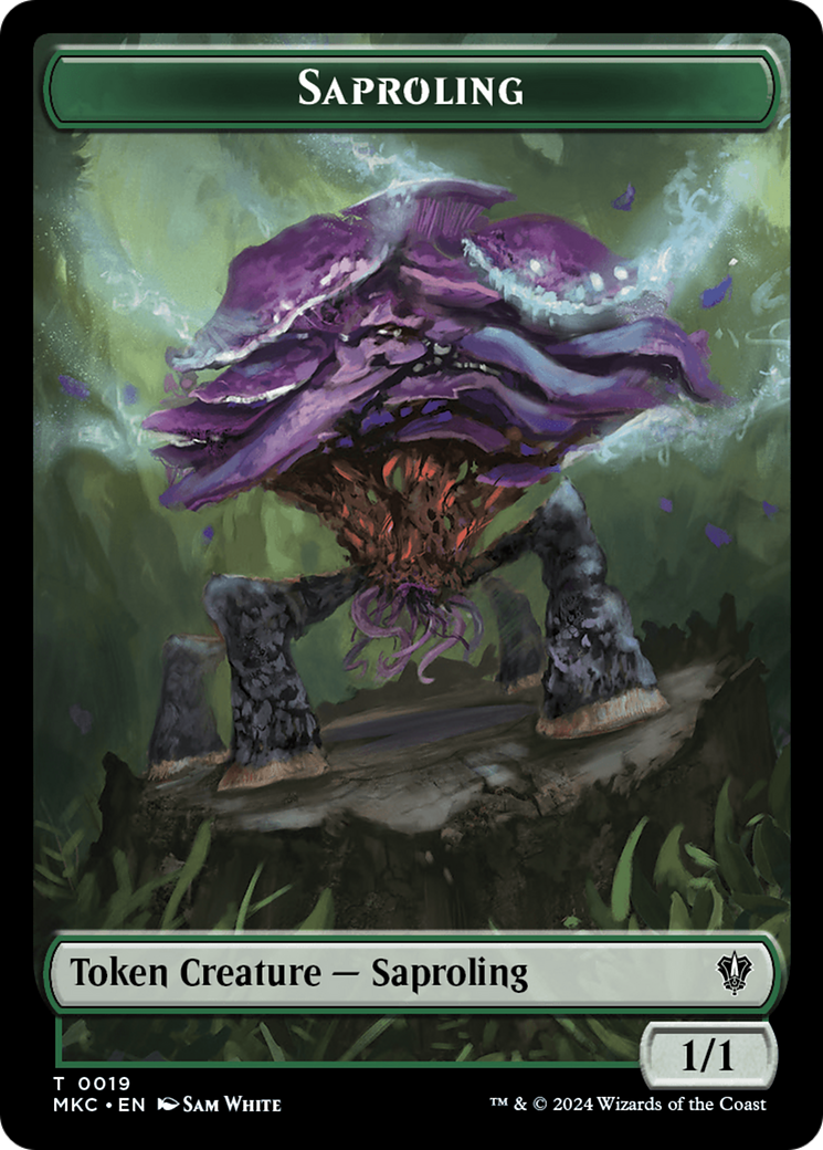 Saproling // Ficha de dos caras de manifestar [Murders at Karlov Manor Commander Tokens]