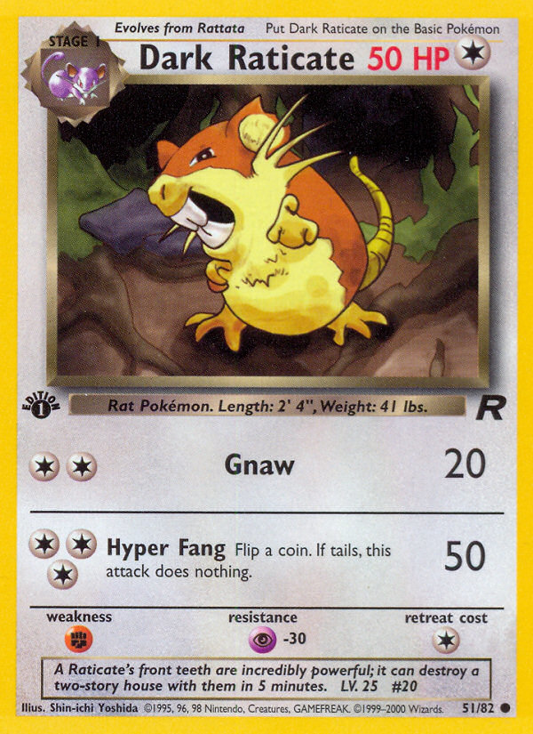 Rattatac Obscur (51/82) [Team Rocket 1ère Édition]