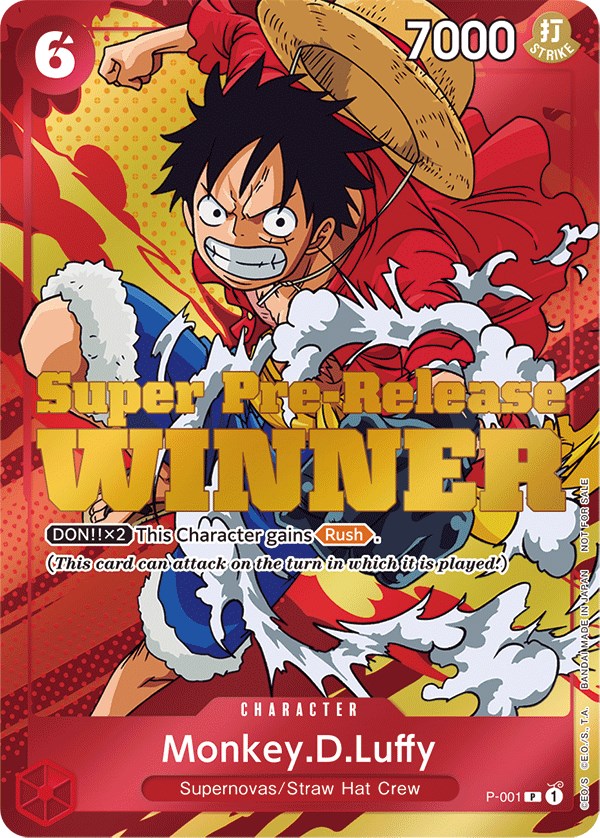 Monkey.D.Luffy (Pre-lanzamiento anticipado) [Ganador] [Cartas promocionales de One Piece]