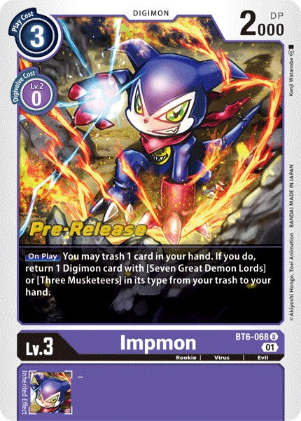 Impmon [BT6-068] [Cartas de Pre-lanzamiento Doble Diamante]